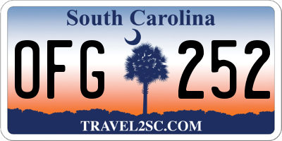 SC license plate OFG252