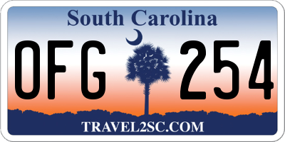 SC license plate OFG254