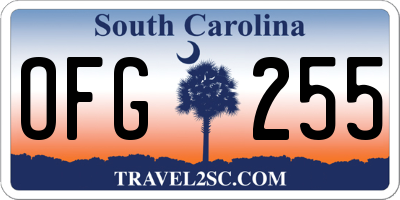 SC license plate OFG255