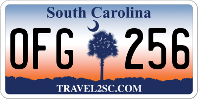 SC license plate OFG256