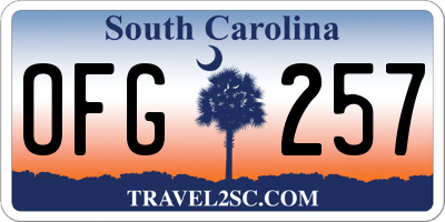 SC license plate OFG257