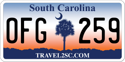 SC license plate OFG259
