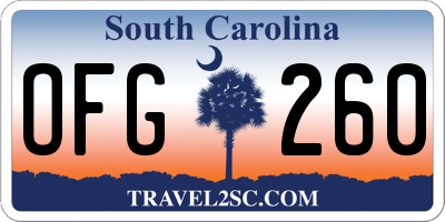 SC license plate OFG260