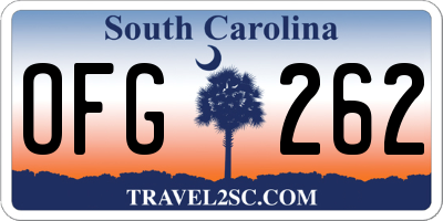 SC license plate OFG262