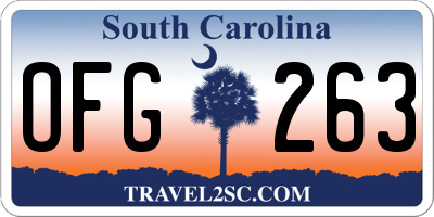 SC license plate OFG263