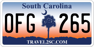 SC license plate OFG265