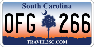 SC license plate OFG266