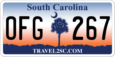 SC license plate OFG267