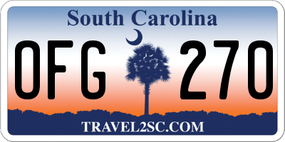 SC license plate OFG270
