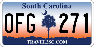 SC license plate OFG271