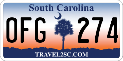 SC license plate OFG274