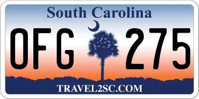 SC license plate OFG275