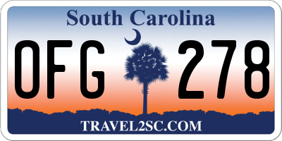 SC license plate OFG278