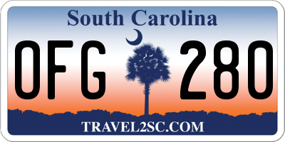 SC license plate OFG280
