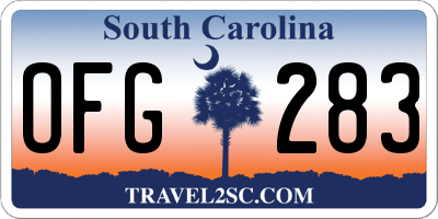SC license plate OFG283