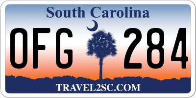 SC license plate OFG284