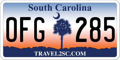 SC license plate OFG285