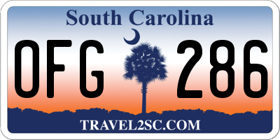 SC license plate OFG286