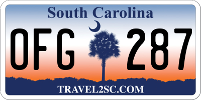 SC license plate OFG287