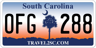 SC license plate OFG288