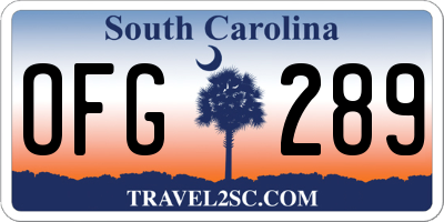 SC license plate OFG289