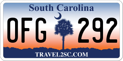 SC license plate OFG292