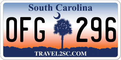 SC license plate OFG296