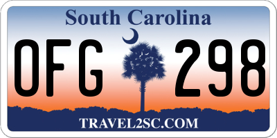 SC license plate OFG298
