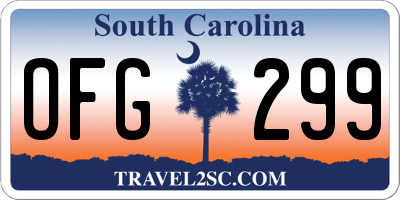 SC license plate OFG299