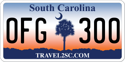 SC license plate OFG300
