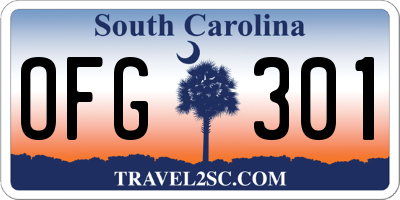 SC license plate OFG301
