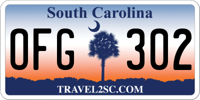 SC license plate OFG302