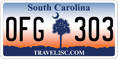 SC license plate OFG303