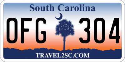 SC license plate OFG304