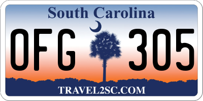 SC license plate OFG305
