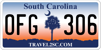 SC license plate OFG306