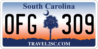SC license plate OFG309