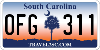 SC license plate OFG311