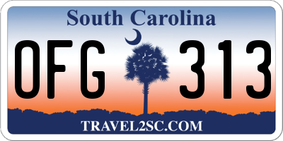 SC license plate OFG313