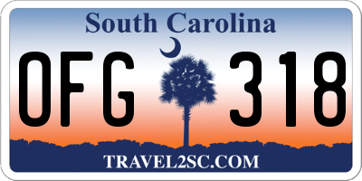 SC license plate OFG318