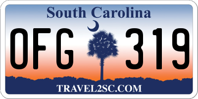 SC license plate OFG319