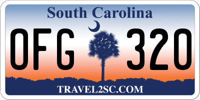 SC license plate OFG320