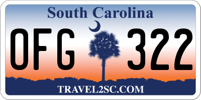 SC license plate OFG322