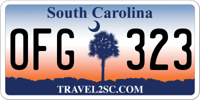 SC license plate OFG323