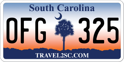 SC license plate OFG325