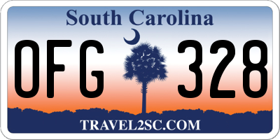 SC license plate OFG328