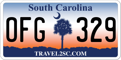 SC license plate OFG329