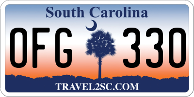 SC license plate OFG330