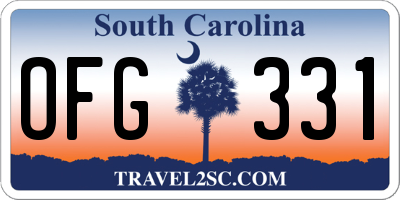 SC license plate OFG331