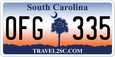 SC license plate OFG335